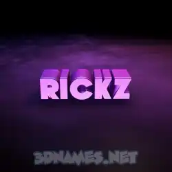rickz in Big Purple style - 3D name wallpaper