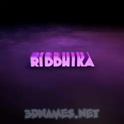 riddhika in Big Purple style - 3D name wallpaper