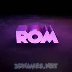 rom in Big Purple style - 3D name wallpaper