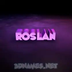 roslan in Big Purple style - 3D name wallpaper