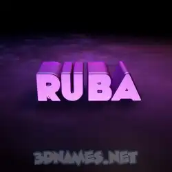 ruba in Big Purple style - 3D name wallpaper