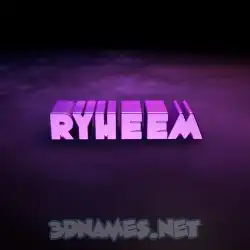 ryheem in Big Purple style - 3D name wallpaper
