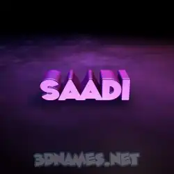 saadi in Big Purple style - 3D name wallpaper