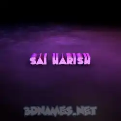sai harish in Big Purple style - 3D name wallpaper