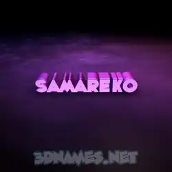 samareko in Big Purple style - 3D name wallpaper
