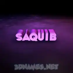 saquib in Big Purple style - 3D name wallpaper