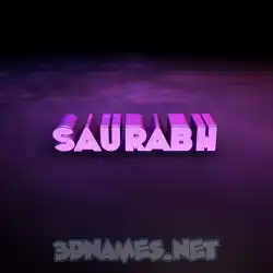 saurabh in Big Purple style - 3D name wallpaper