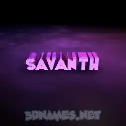 savanth in Big Purple style - 3D name wallpaper