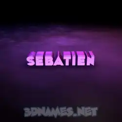 sebatien in Big Purple style - 3D name wallpaper