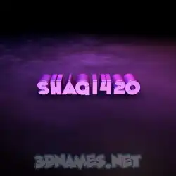 shagi420 in Big Purple style - 3D name wallpaper