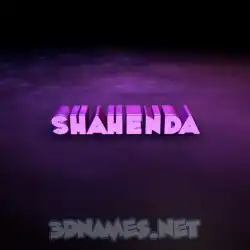 shahenda in Big Purple style - 3D name wallpaper