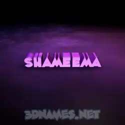 shameema in Big Purple style - 3D name wallpaper