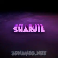 sharjil in Big Purple style - 3D name wallpaper