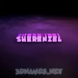 sherenzel in Big Purple style - 3D name wallpaper