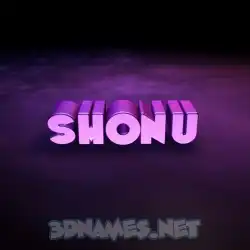 shonu in Big Purple style - 3D name wallpaper