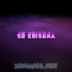 sr krishna in Big Purple style - 3D name wallpaper