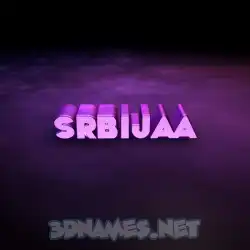 srbijaa in Big Purple style - 3D name wallpaper