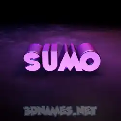 sumo in Big Purple style - 3D name wallpaper