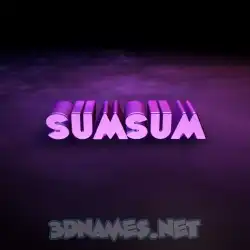 sumsum in Big Purple style - 3D name wallpaper