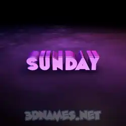 sunday in Big Purple style - 3D name wallpaper
