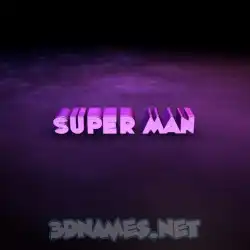 super man in Big Purple style - 3D name wallpaper