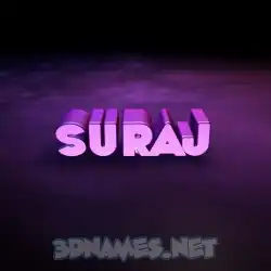 suraj in Big Purple style - 3D name wallpaper