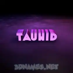 tauhid in Big Purple style - 3D name wallpaper
