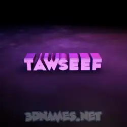 tawseef in Big Purple style - 3D name wallpaper