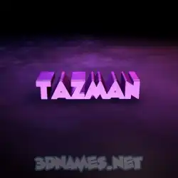tazman in Big Purple style - 3D name wallpaper