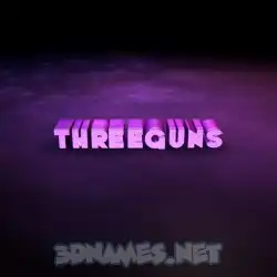 threeguns in Big Purple style - 3D name wallpaper