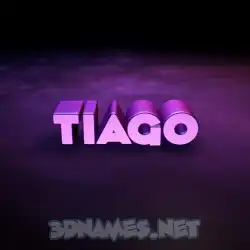 tiago in Big Purple style - 3D name wallpaper
