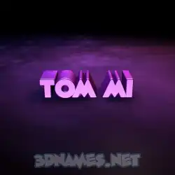 tom mi in Big Purple style - 3D name wallpaper