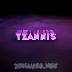 tzannis in Big Purple style - 3D name wallpaper