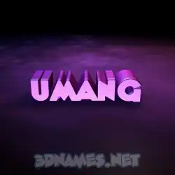 umang in Big Purple style - 3D name wallpaper