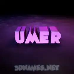 umer in Big Purple style - 3D name wallpaper