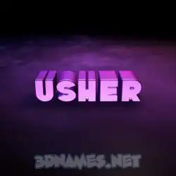usher in Big Purple style - 3D name wallpaper