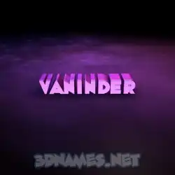 vaninder in Big Purple style - 3D name wallpaper