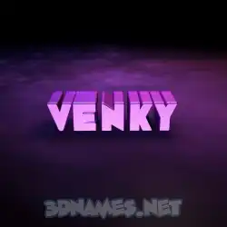 venky in Big Purple style - 3D name wallpaper