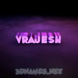 vrajesh in Big Purple style - 3D name wallpaper