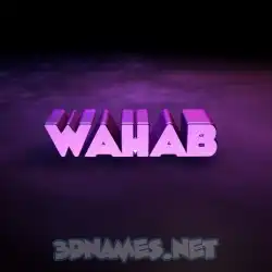 wahab in Big Purple style - 3D name wallpaper