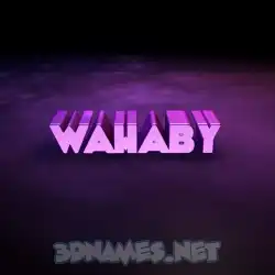 wahaby in Big Purple style - 3D name wallpaper