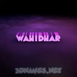 wahidhar in Big Purple style - 3D name wallpaper