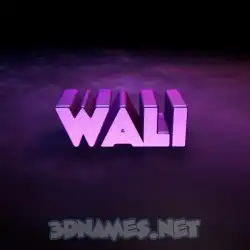 wali in Big Purple style - 3D name wallpaper