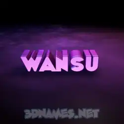wansu in Big Purple style - 3D name wallpaper