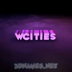 wcities in Big Purple style - 3D name wallpaper