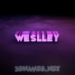 weslley in Big Purple style - 3D name wallpaper