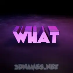 what in Big Purple style - 3D name wallpaper