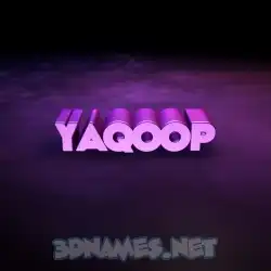 yaqoop in Big Purple style - 3D name wallpaper