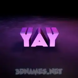 yay in Big Purple style - 3D name wallpaper