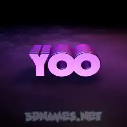 yoo in Big Purple style - 3D name wallpaper
